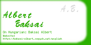 albert baksai business card